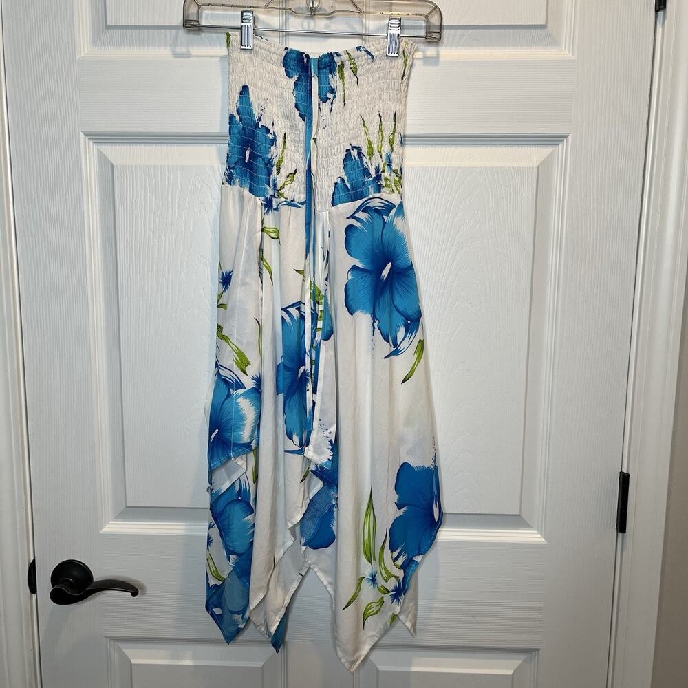 Hawaiian Smocked Sundress Spaghetti Strap Pixi Floral Aloha Fashion One size